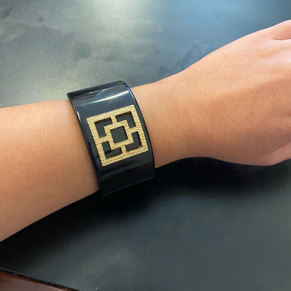 Black and Gold Trina Turk Cuff Bracelet